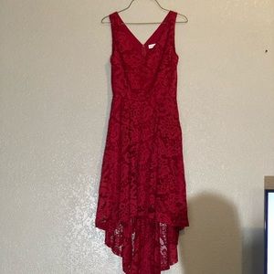 Red high low formal dress, brand new